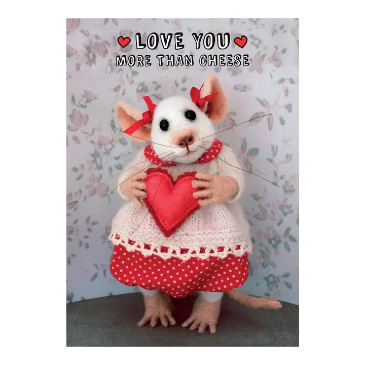 Tiny Squee Mousies Card - Love You More Than Cheese