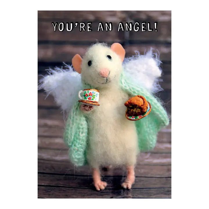 Tiny Squee Mousies Card - You're An Angel