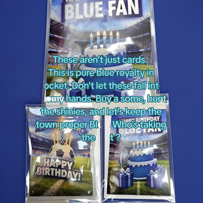 Musical Birthday Card for Blue Football Fans — Replaceable Battery (EU 2027 Compliant)