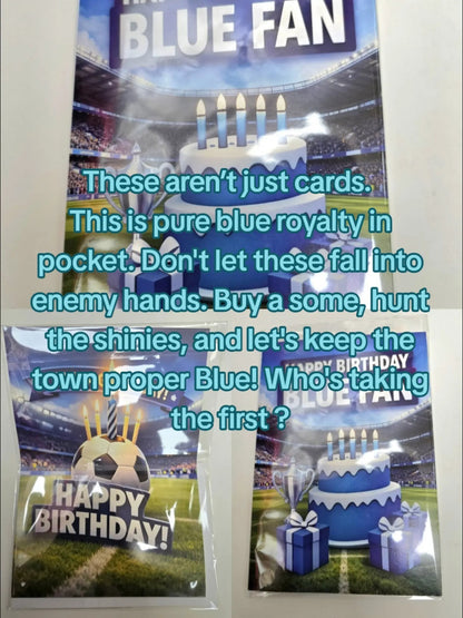 Premium Musical Football Birthday Card - Blue Fan - EU 2027 Removable Battery