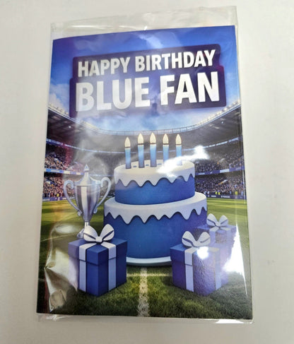 Premium Musical Football Birthday Card - Blue Fan - EU 2027 Removable Battery